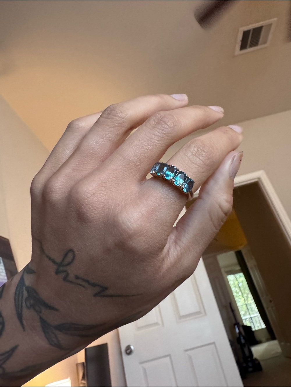 10k blue topaz ring